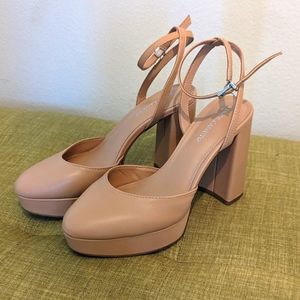 Vince Camuto platform heels, size 6.5, Beige